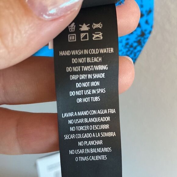 NWT- Coco Reef- blue snakeskin high waisted reversible bikini bottom- Size Med - Picture 12 of 13